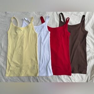 5 No Boundaries Ribbed Tank Tops in Red, White, Brown, Yellow and Pink
